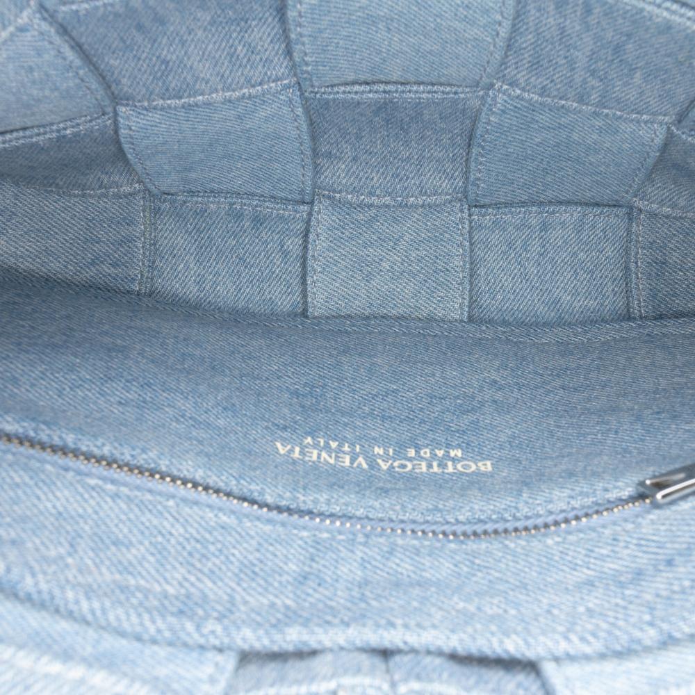 Bottega Veneta AB Bottega Veneta Blue Denim Denim Fabric Intrecciato Cassette Crossbody Italy