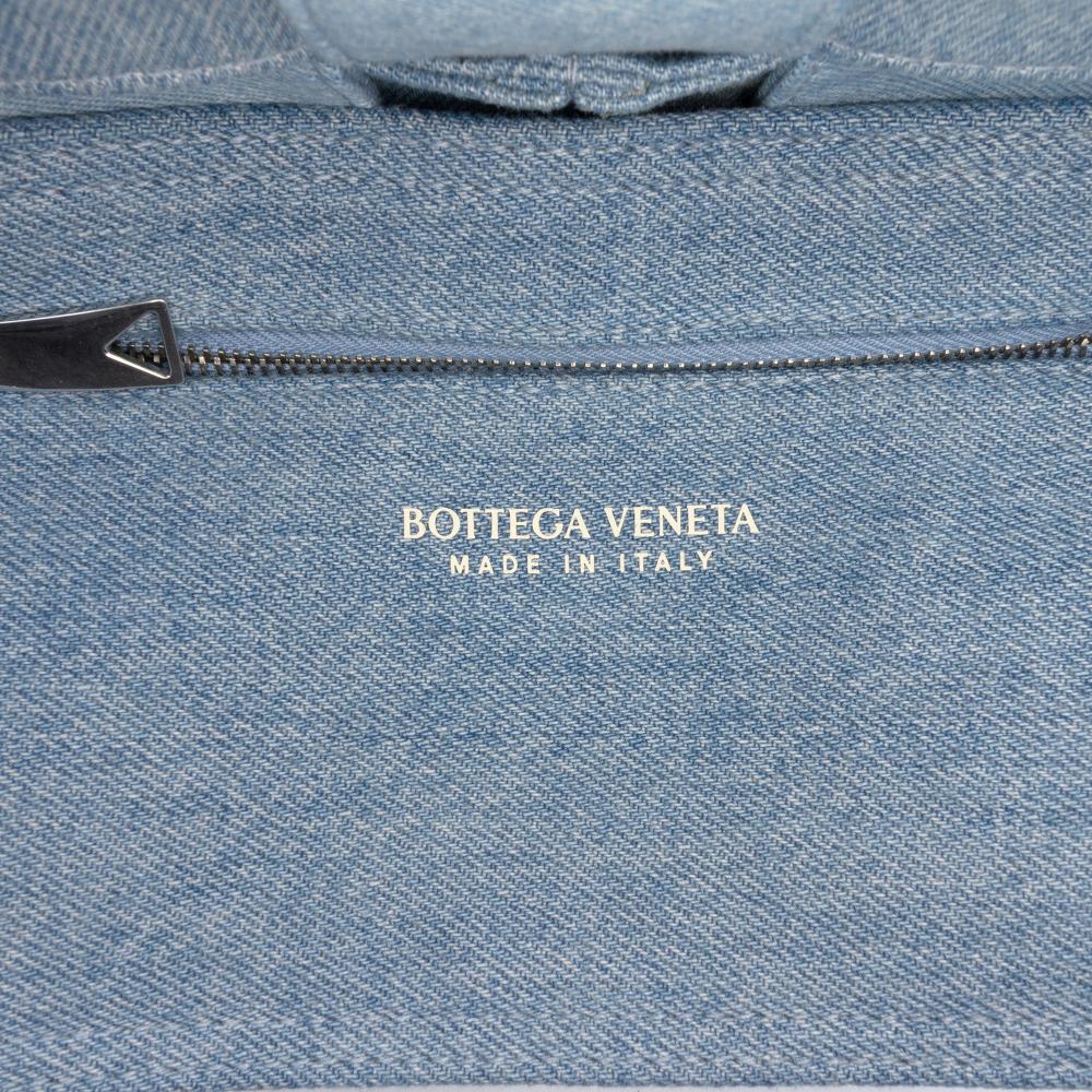 Bottega Veneta AB Bottega Veneta Blue Denim Denim Fabric Intrecciato Cassette Crossbody Italy