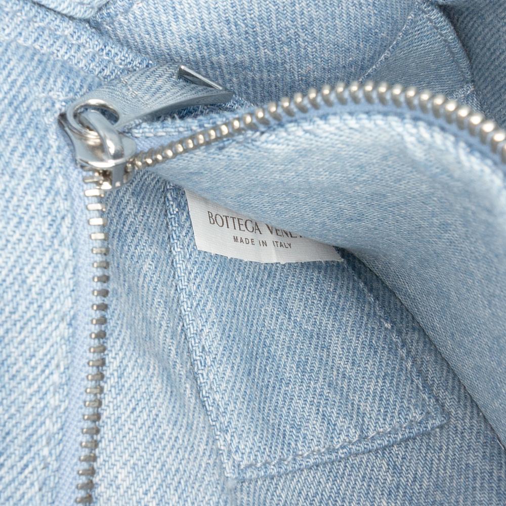 Bottega Veneta AB Bottega Veneta Blue Denim Denim Fabric Intrecciato Cassette Crossbody Italy