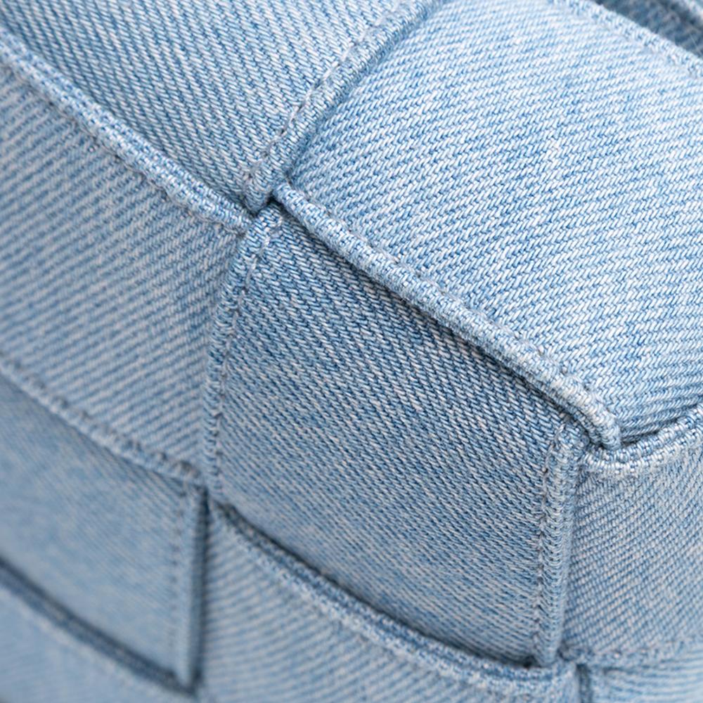 Bottega Veneta AB Bottega Veneta Blue Denim Denim Fabric Intrecciato Cassette Crossbody Italy