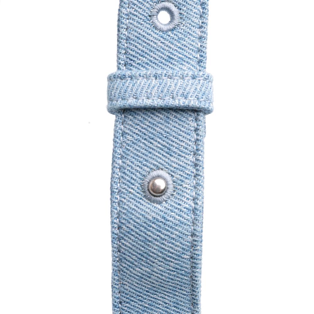 Bottega Veneta AB Bottega Veneta Blue Denim Denim Fabric Intrecciato Cassette Crossbody Italy