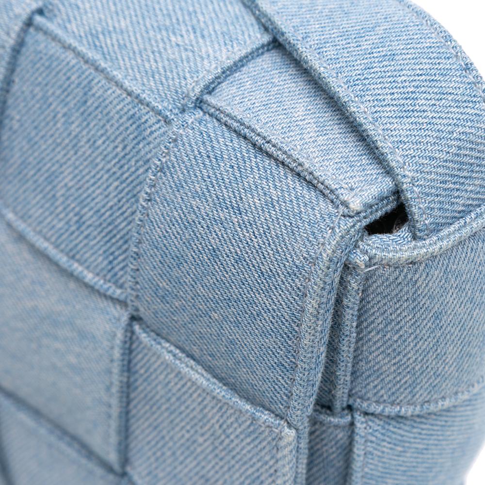 Bottega Veneta AB Bottega Veneta Blue Denim Denim Fabric Intrecciato Cassette Crossbody Italy