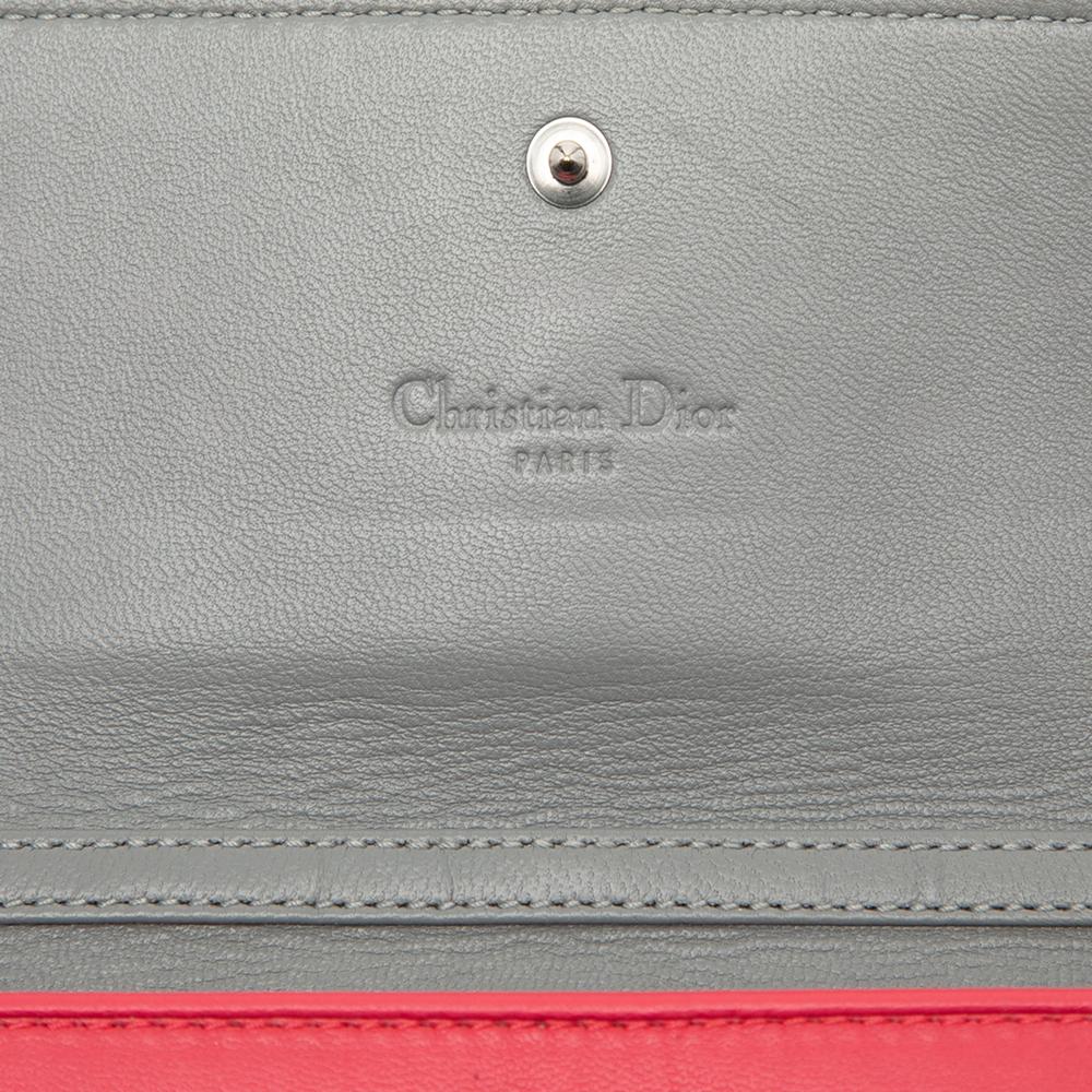 Christian Dior B Dior Pink Blush Lambskin Leather Leather Lambskin Cannage Lady Dior Wallet On Chain Italy