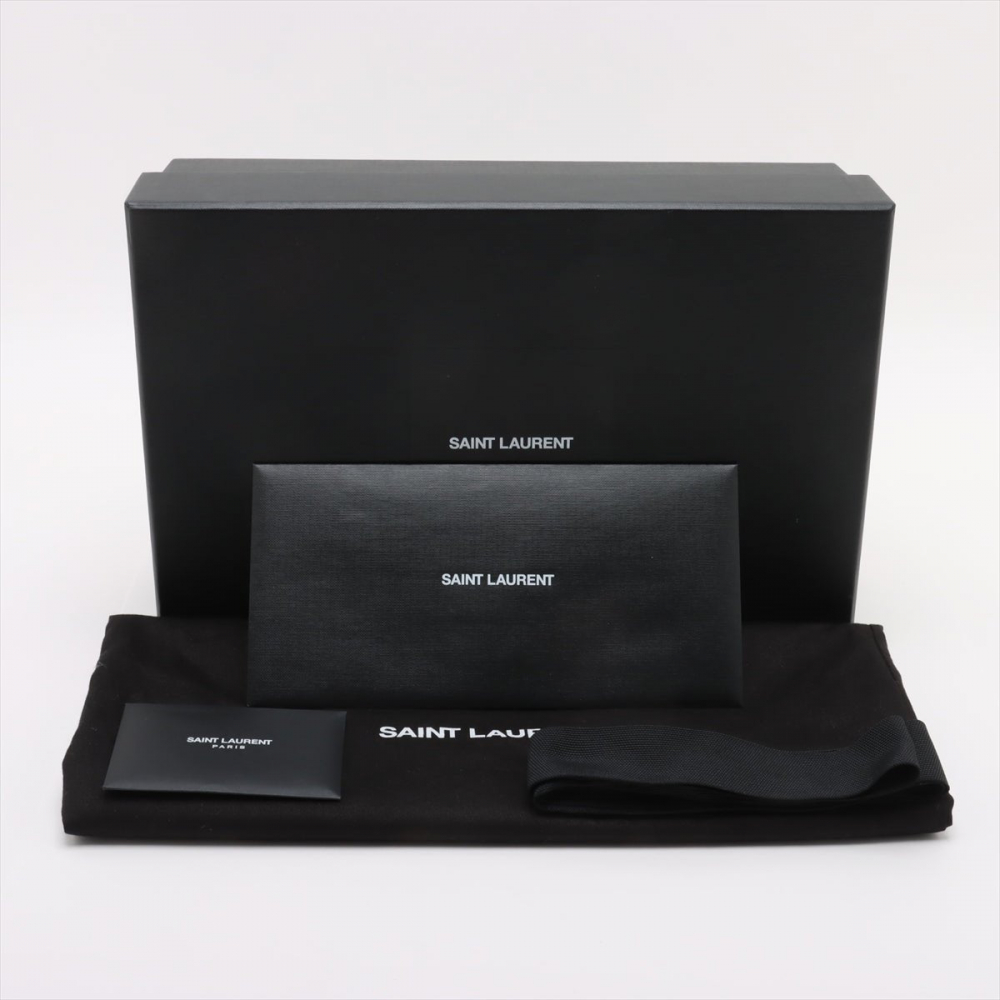 Saint Laurent Cassandre Mini Leather Moc Croc Top-handle Handbag Black