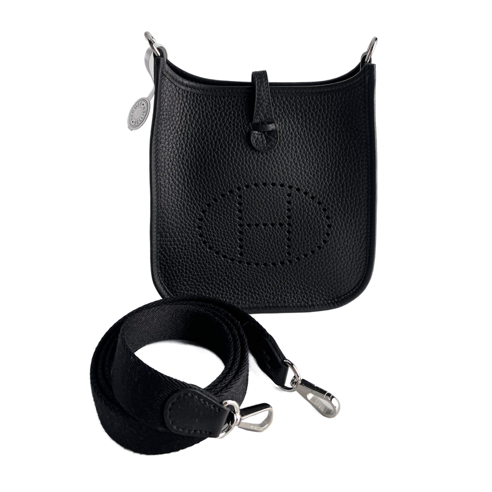 Hermès Evelyne 16 TPM Taurillon Clemence Leather Amazone Hobo Crossbody Black