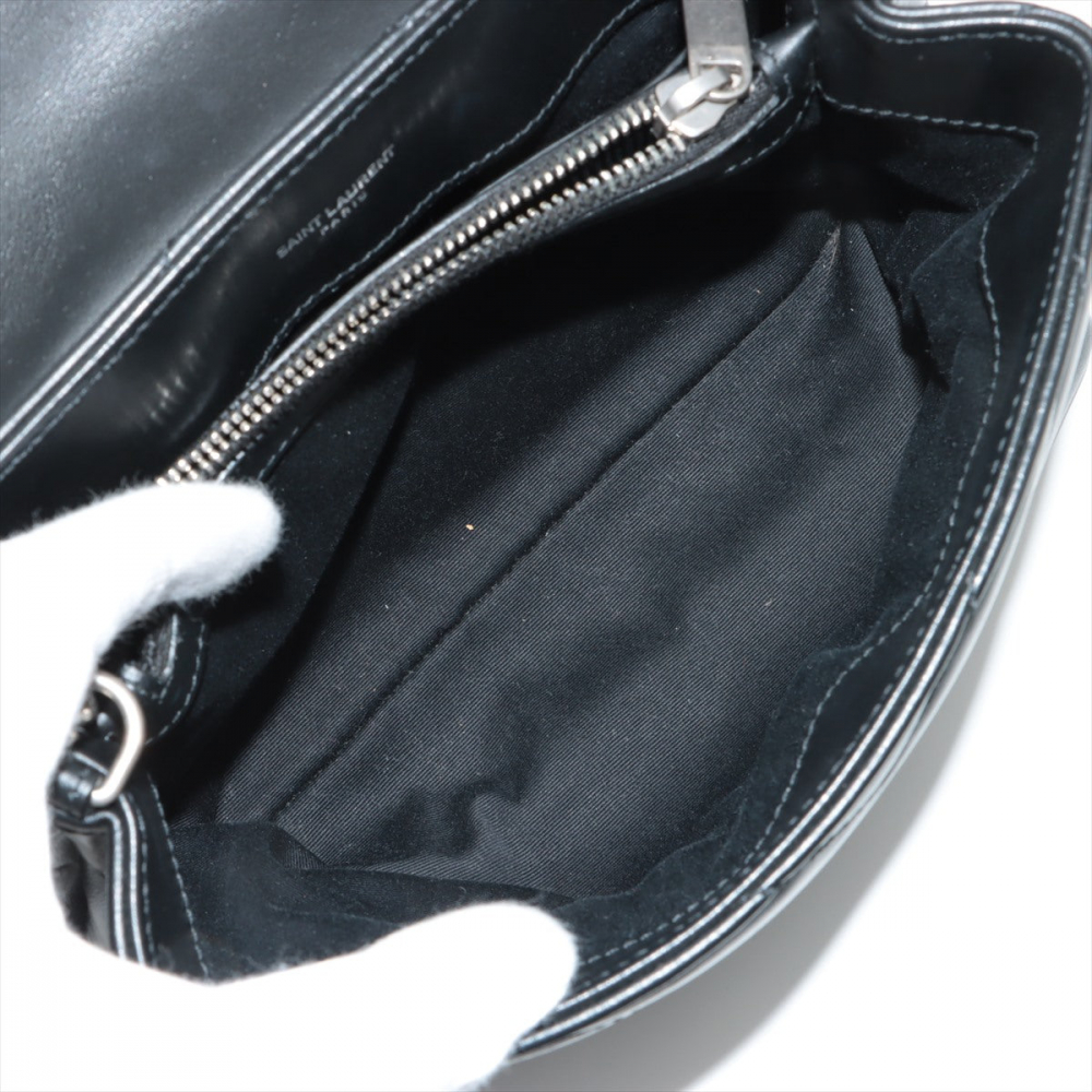 Saint Laurent Loulou Small Chevron Quited Leather 2-Ways Envelope Bag Black