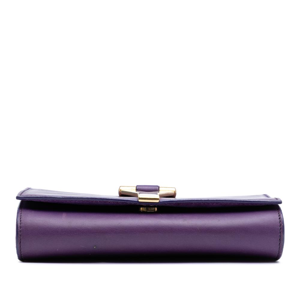 Saint Laurent B Saint Laurent Purple Dark Purple Calf Leather Mini Chyc Ligne Crossbody Italy