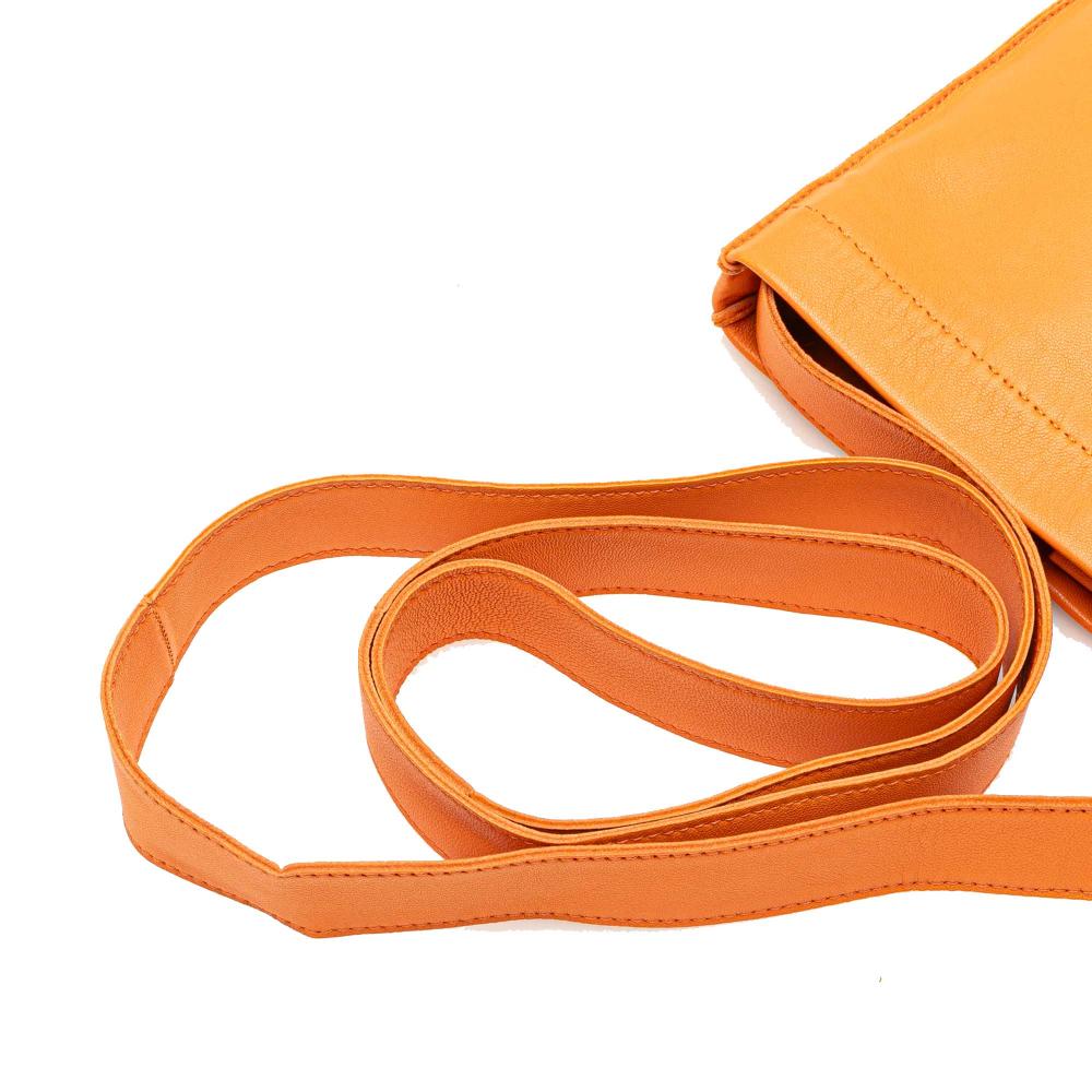 Hermès B Hermès Orange Lambskin Leather Leather Milo Clou de Selle Crossbody France
