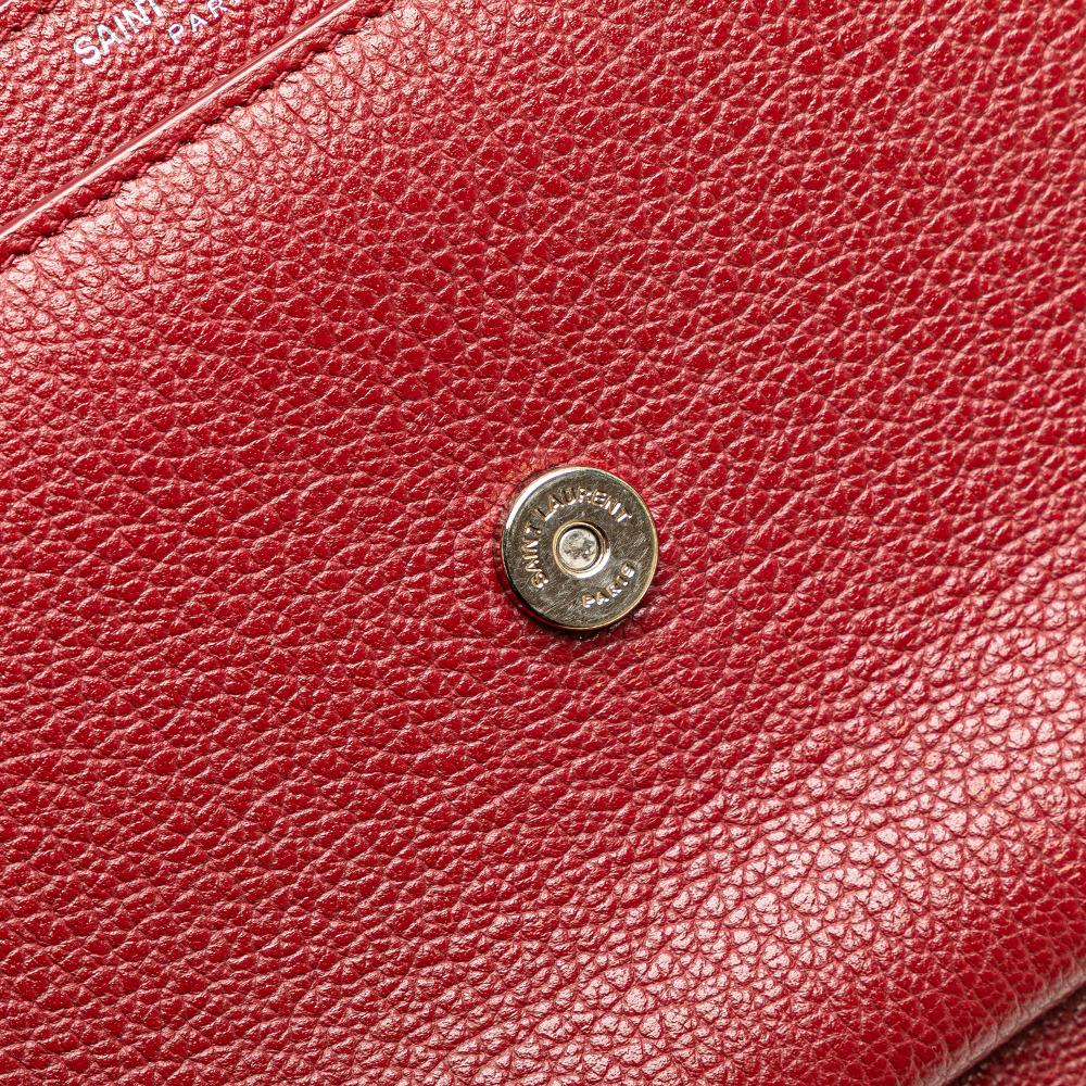 Saint Laurent B Saint Laurent Red Calf Leather Medium Grained skin Monogram Sunset Crossbody Italy