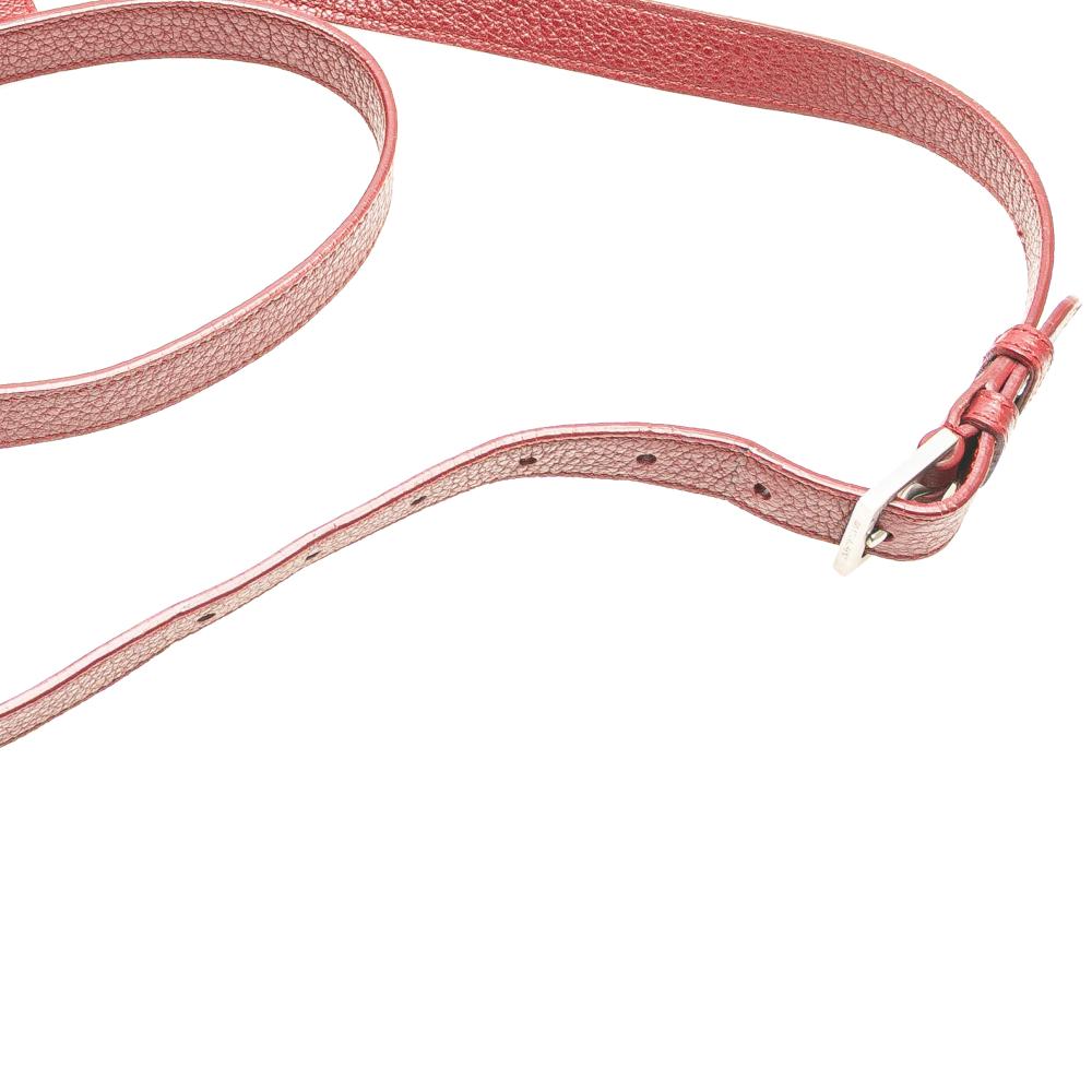 Saint Laurent B Saint Laurent Red Calf Leather Medium Grained skin Monogram Sunset Crossbody Italy