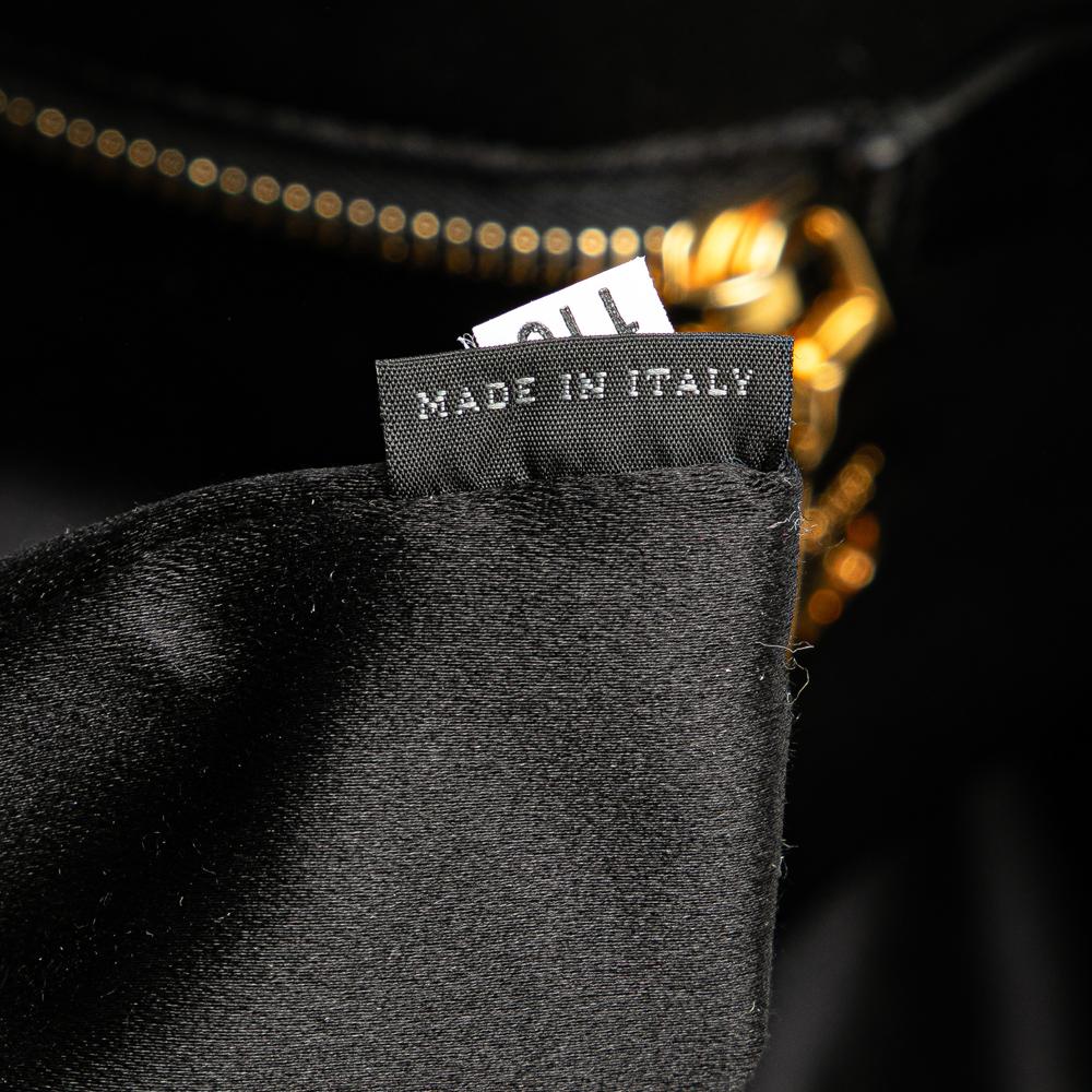 Prada B Prada Orange with Black Satin Fabric Sequin Stripes Tote Italy