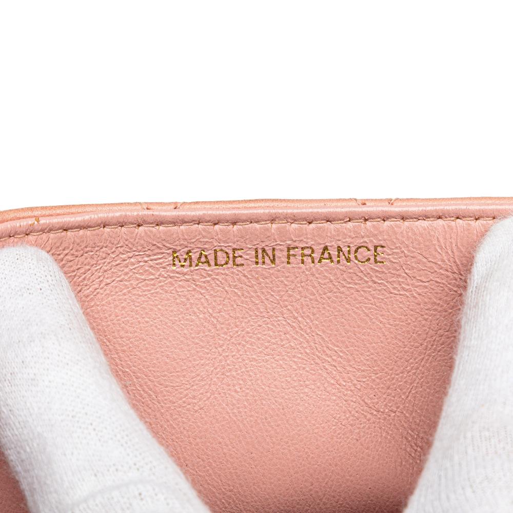 Chanel B Chanel Pink Lambskin Leather Leather Mini Square Classic Lambskin Single Flap France