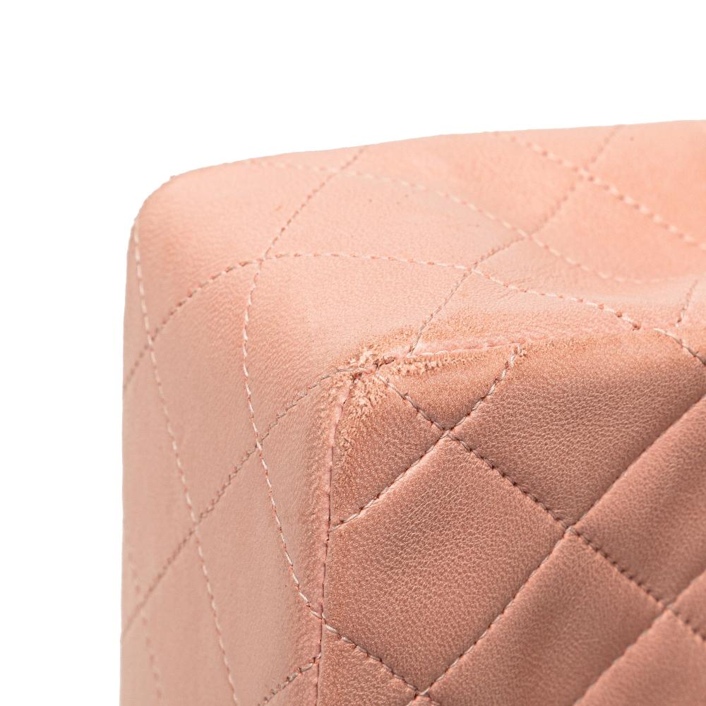 Chanel B Chanel Pink Lambskin Leather Leather Mini Square Classic Lambskin Single Flap France