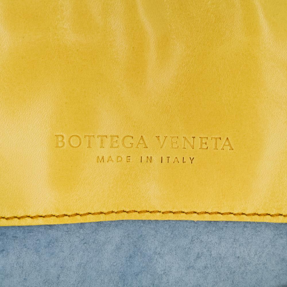 Bottega Veneta B Bottega Veneta Yellow with Gold Calf Leather Intrecciato Tote Italy