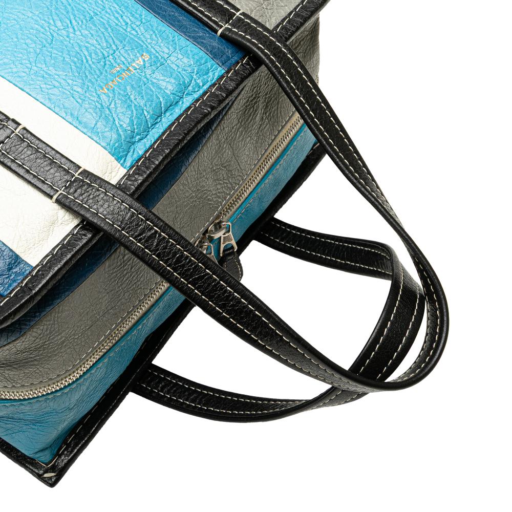 Balenciaga B Balenciaga Blue Aqua Lambskin Leather Leather S Lambskin Bazar Shopper Satchel Italy