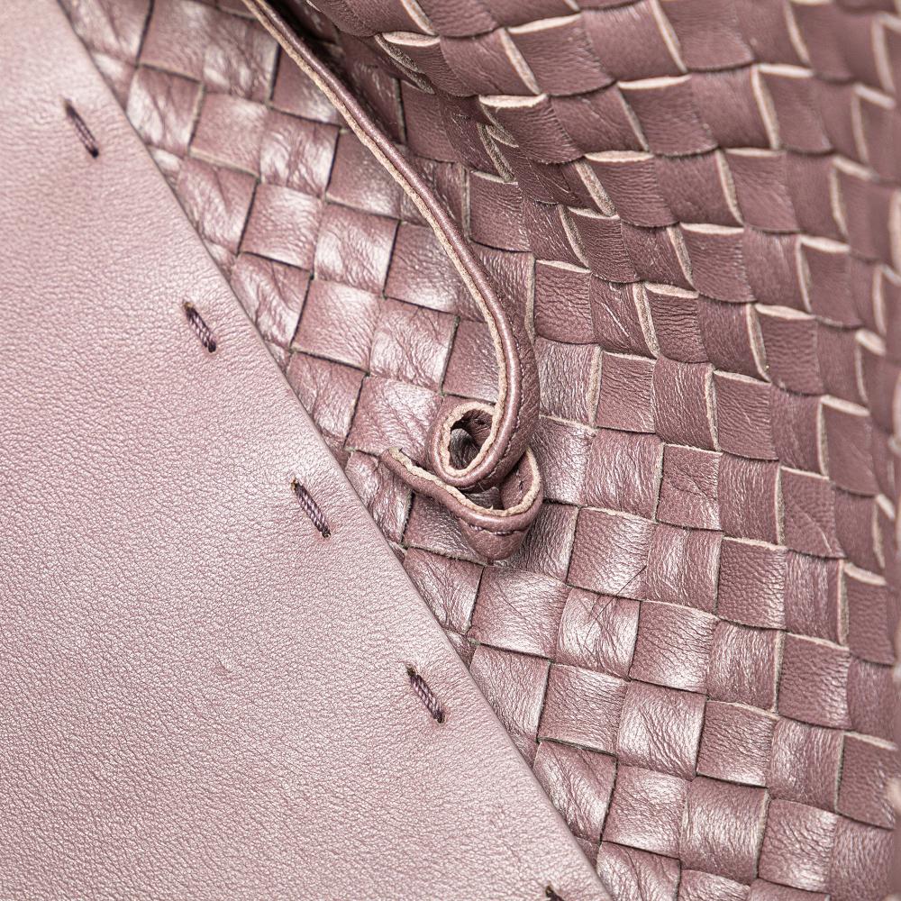 Bottega Veneta B Bottega Veneta Pink Lily Lambskin Leather Leather Lambskin Intreccio Cabat Tote Italy