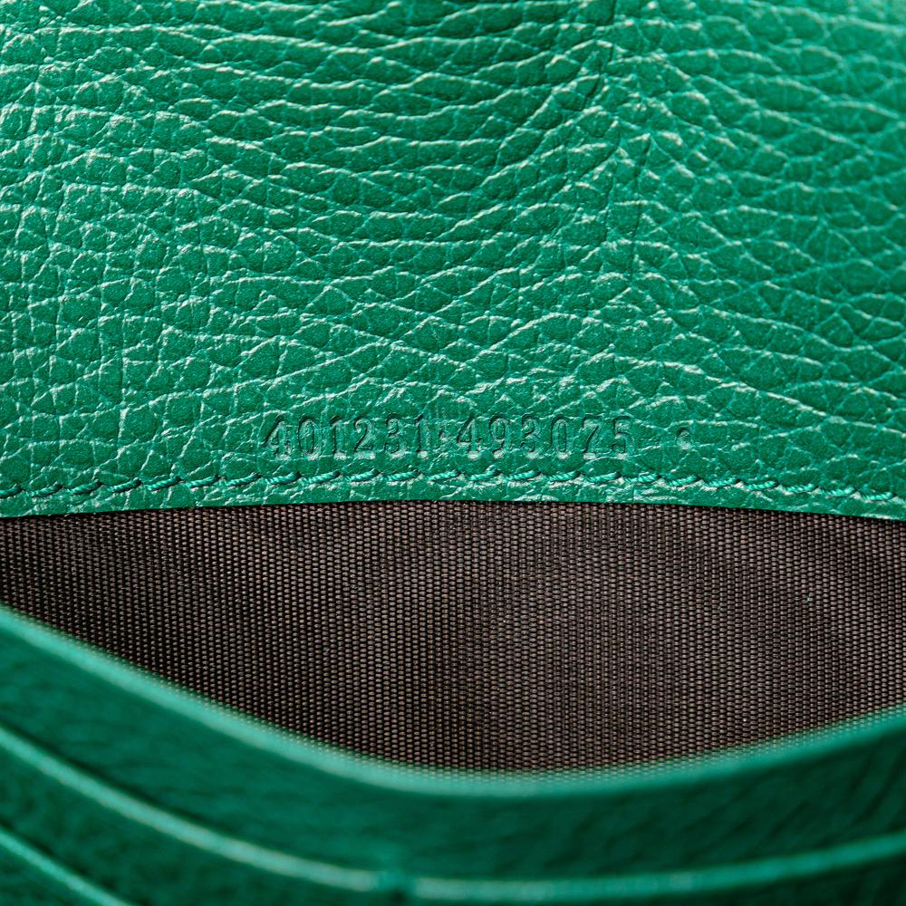 Gucci B Gucci Green Calf Leather Mini Dionysus Wallet on Chain Italy