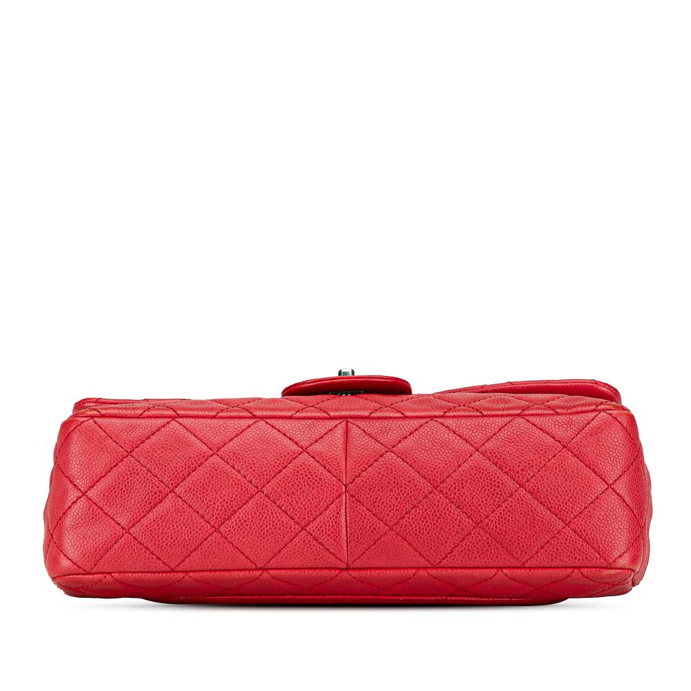 Chanel B Chanel Red Caviar Leather Leather Jumbo Classic Caviar Single Flap France