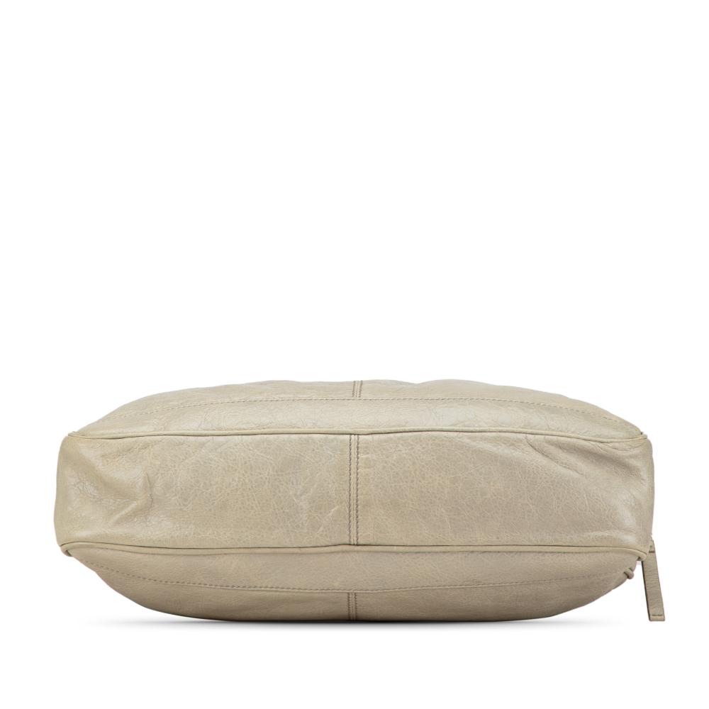 Balenciaga Gray Light Gray Lambskin Leather Leather Lambskin Motocross Classic Bridge Satchel Italy