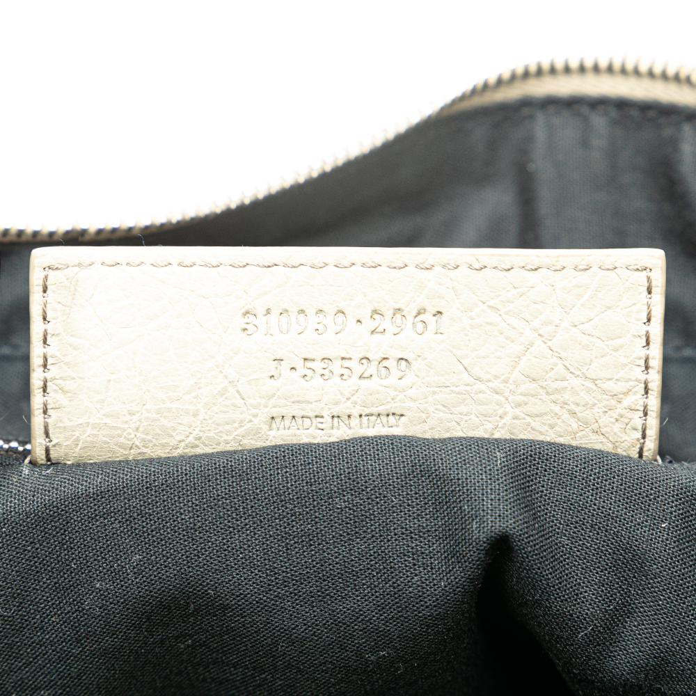 Balenciaga Gray Light Gray Lambskin Leather Leather Lambskin Motocross Classic Bridge Satchel Italy