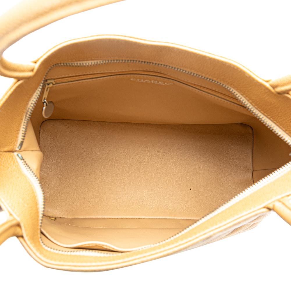 Chanel B Chanel Brown Beige Caviar Leather Leather Caviar Medallion Tote France