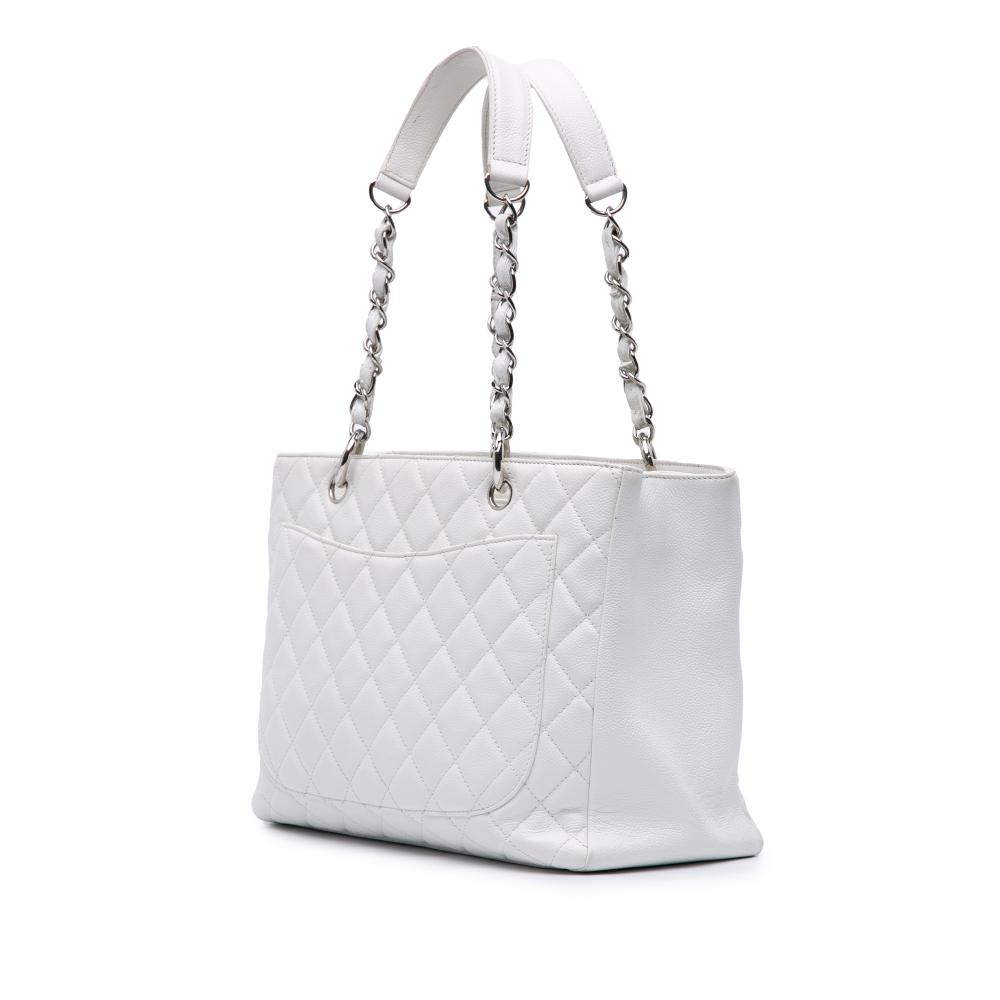 Chanel B Chanel White Caviar Leather Leather Caviar Grand Shopping Tote Italy