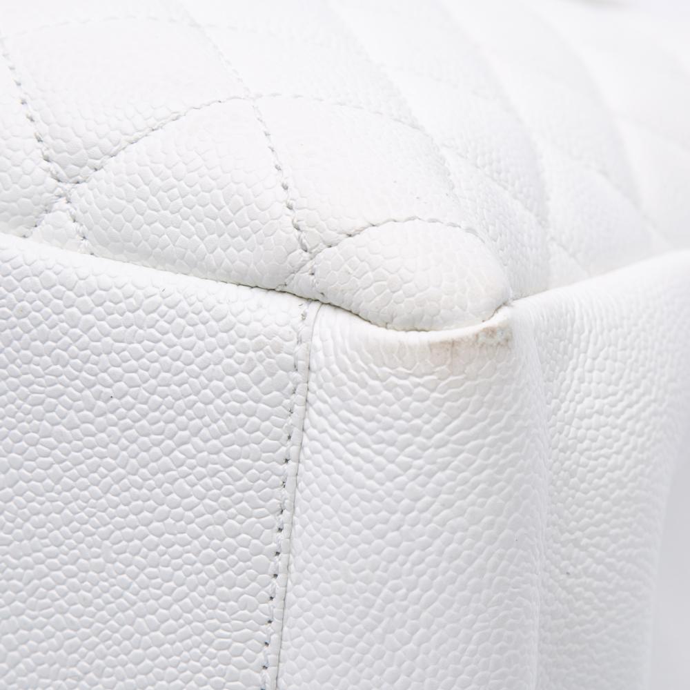 Chanel B Chanel White Caviar Leather Leather Caviar Grand Shopping Tote Italy