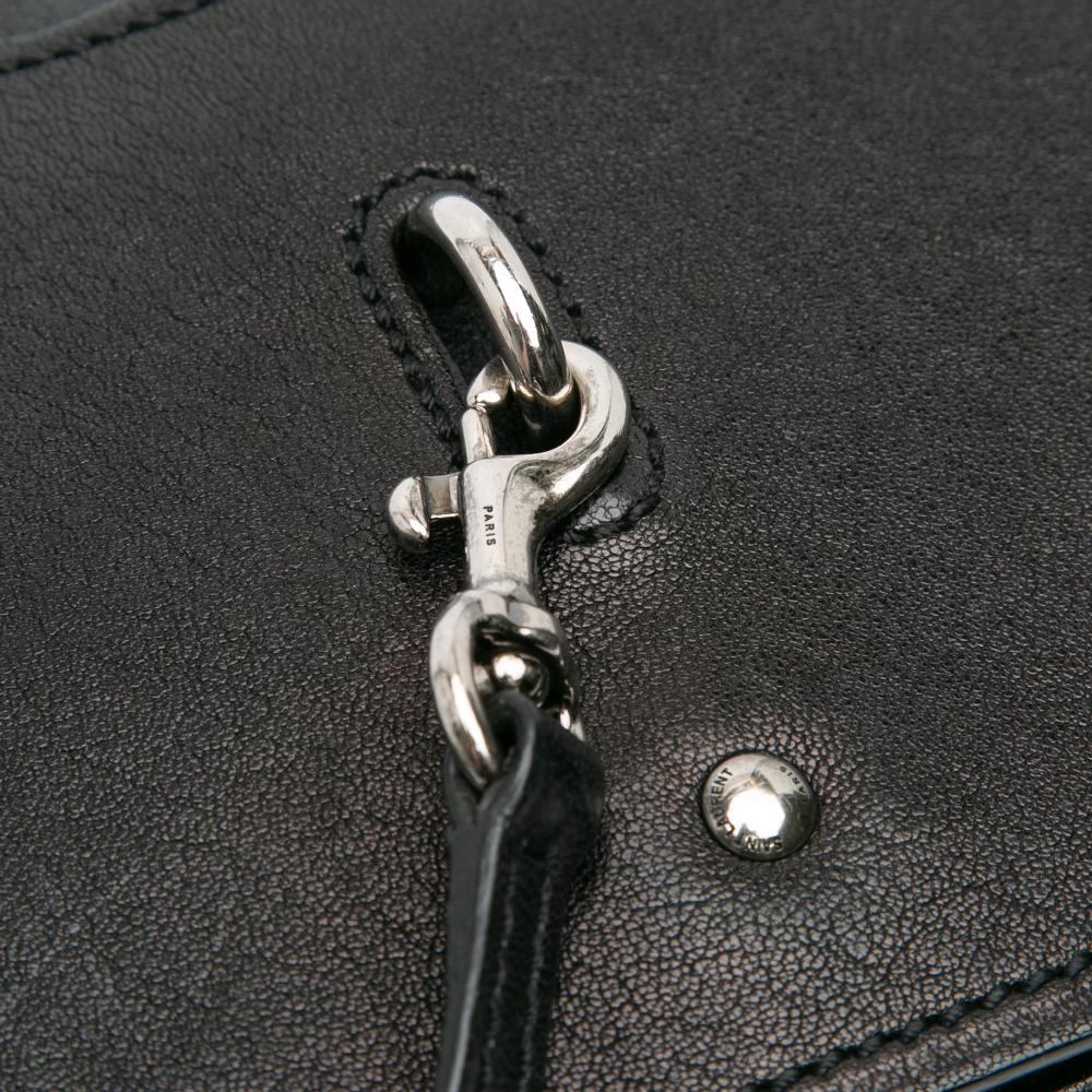 Saint Laurent B Saint Laurent Black Lambskin Leather Leather Medium Lambskin Charlotte Messenger Bag Italy