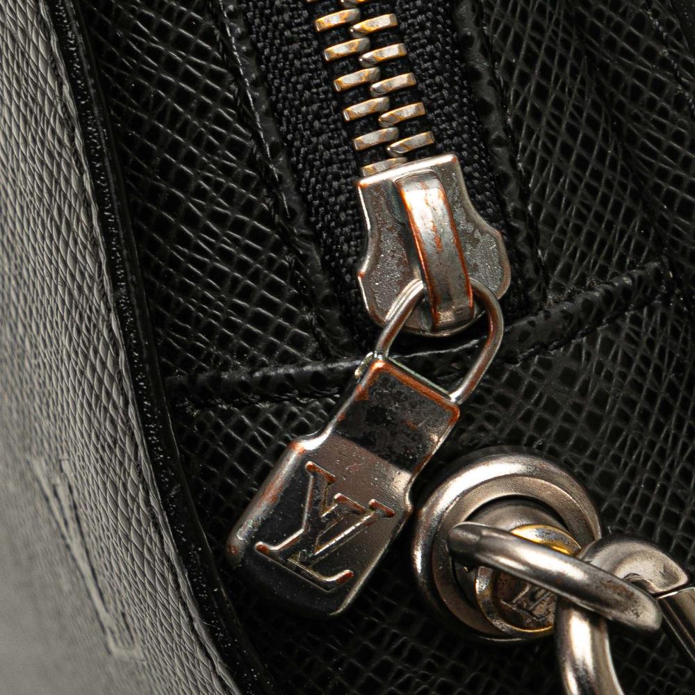 Louis Vuitton B Louis Vuitton Black Taiga Leather Leather Taiga Baikal France