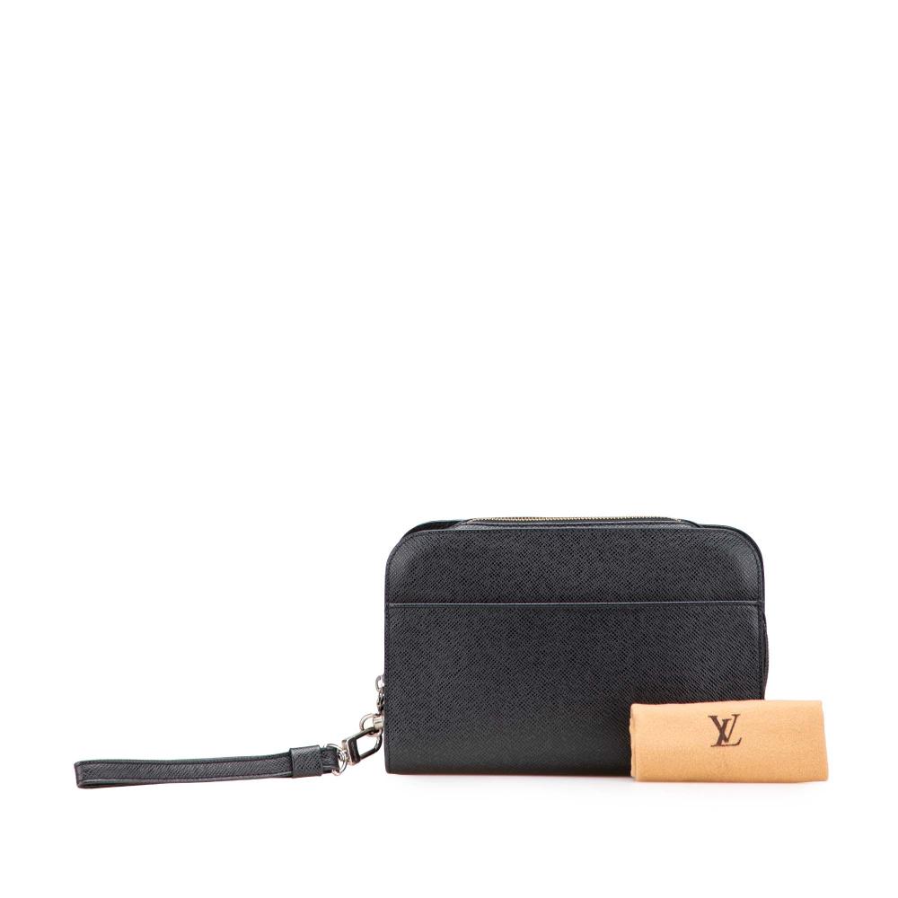 Louis Vuitton B Louis Vuitton Black Taiga Leather Leather Taiga Baikal France