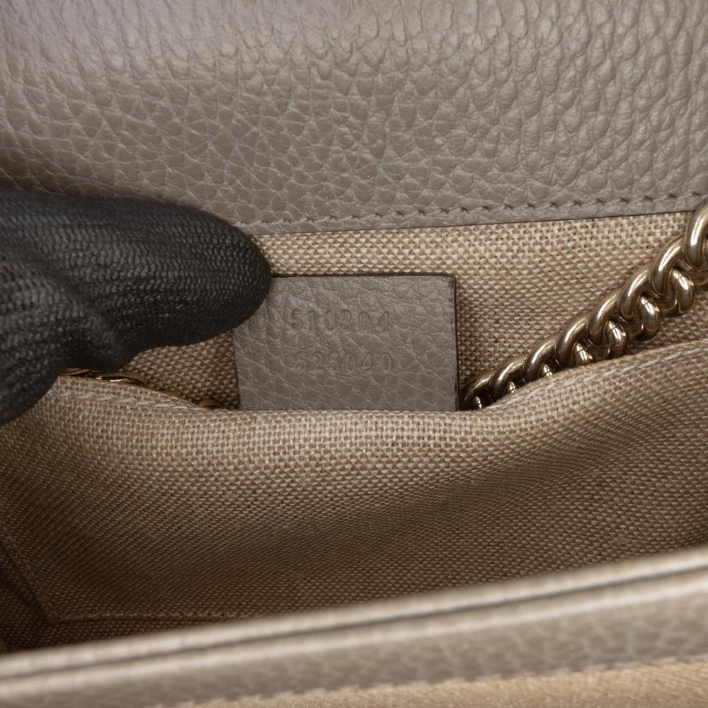 Gucci B Gucci Brown Taupe Calf Leather Small Dollar skin Interlocking G Crossbody Italy