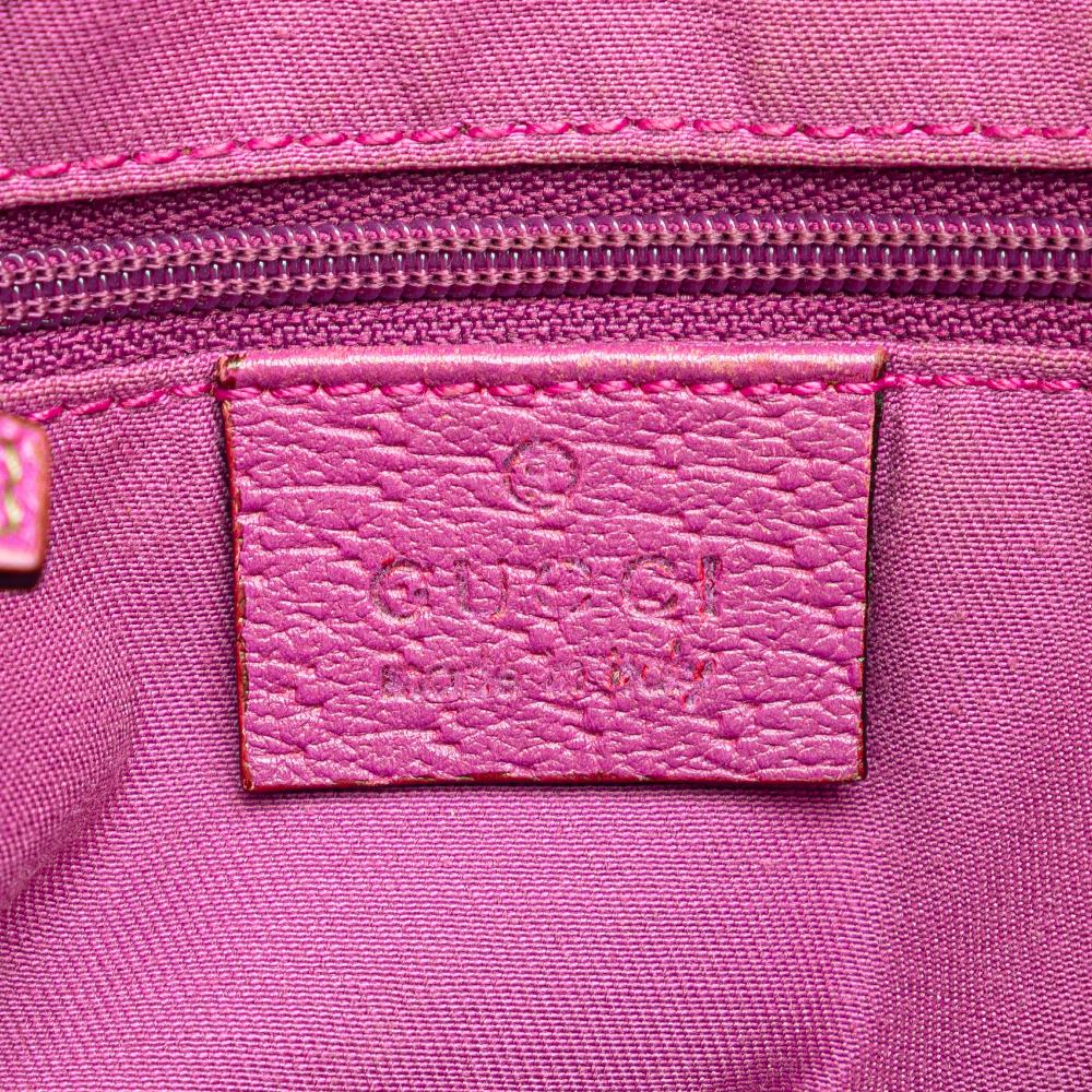 Gucci B Gucci Brown Beige with Purple Canvas Fabric GG Abbey D Ring Backpack Italy