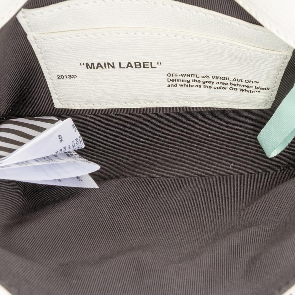 Off-White AB Off-White White with Yellow Calf Leather Mini Binder Clip Flap Bag Italy