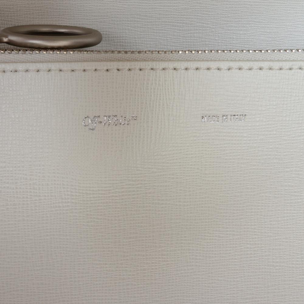 Off-White AB Off-White White with Yellow Calf Leather Mini Binder Clip Flap Bag Italy