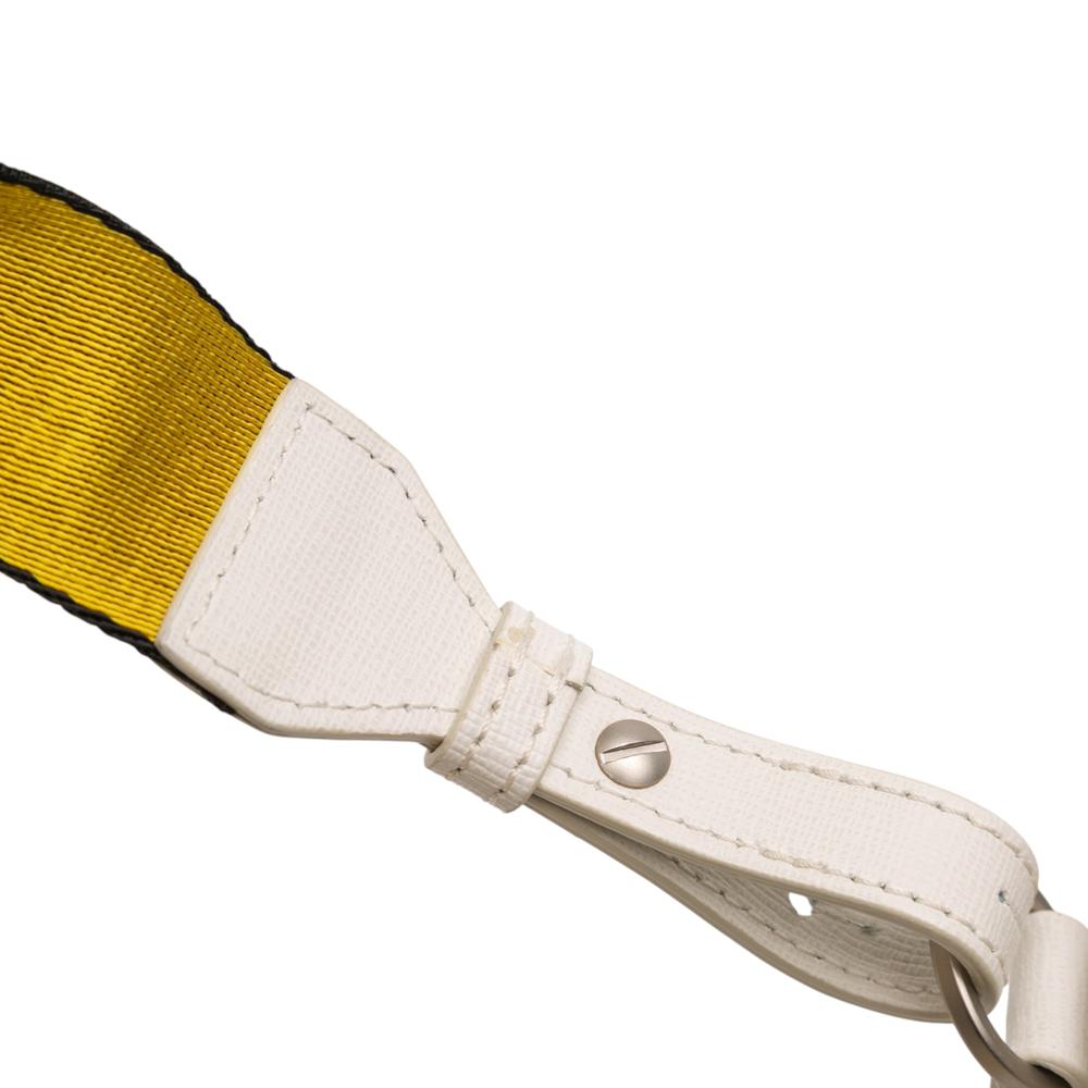 Off-White AB Off-White White with Yellow Calf Leather Mini Binder Clip Flap Bag Italy