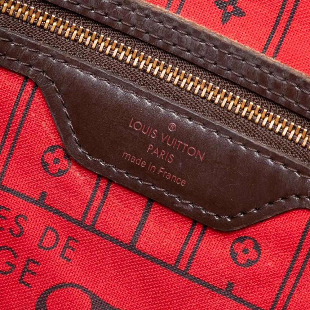 Louis Vuitton B Louis Vuitton Brown Damier Canvas Fabric Damier Ebene Neverfull MM France