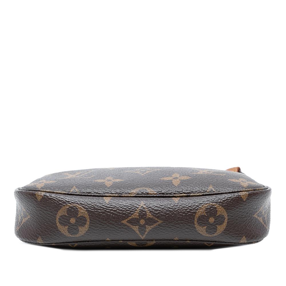 Louis Vuitton B Louis Vuitton Brown Monogram Canvas Fabric Monogram Mini Pochette Accessoires Spain