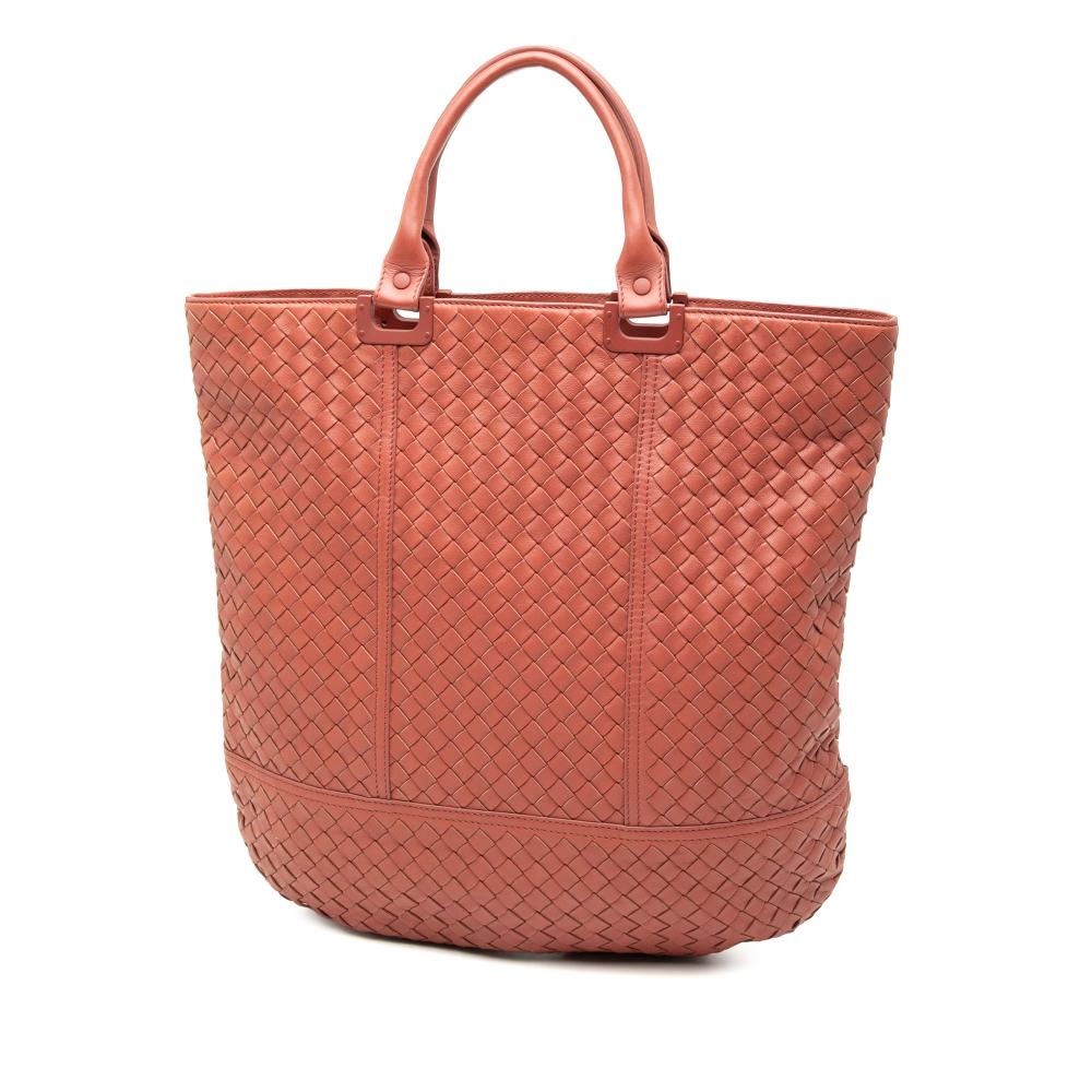 Bottega Veneta B Bottega Veneta Orange Nappa Leather Leather Nappa Intrecciato Tote Italy