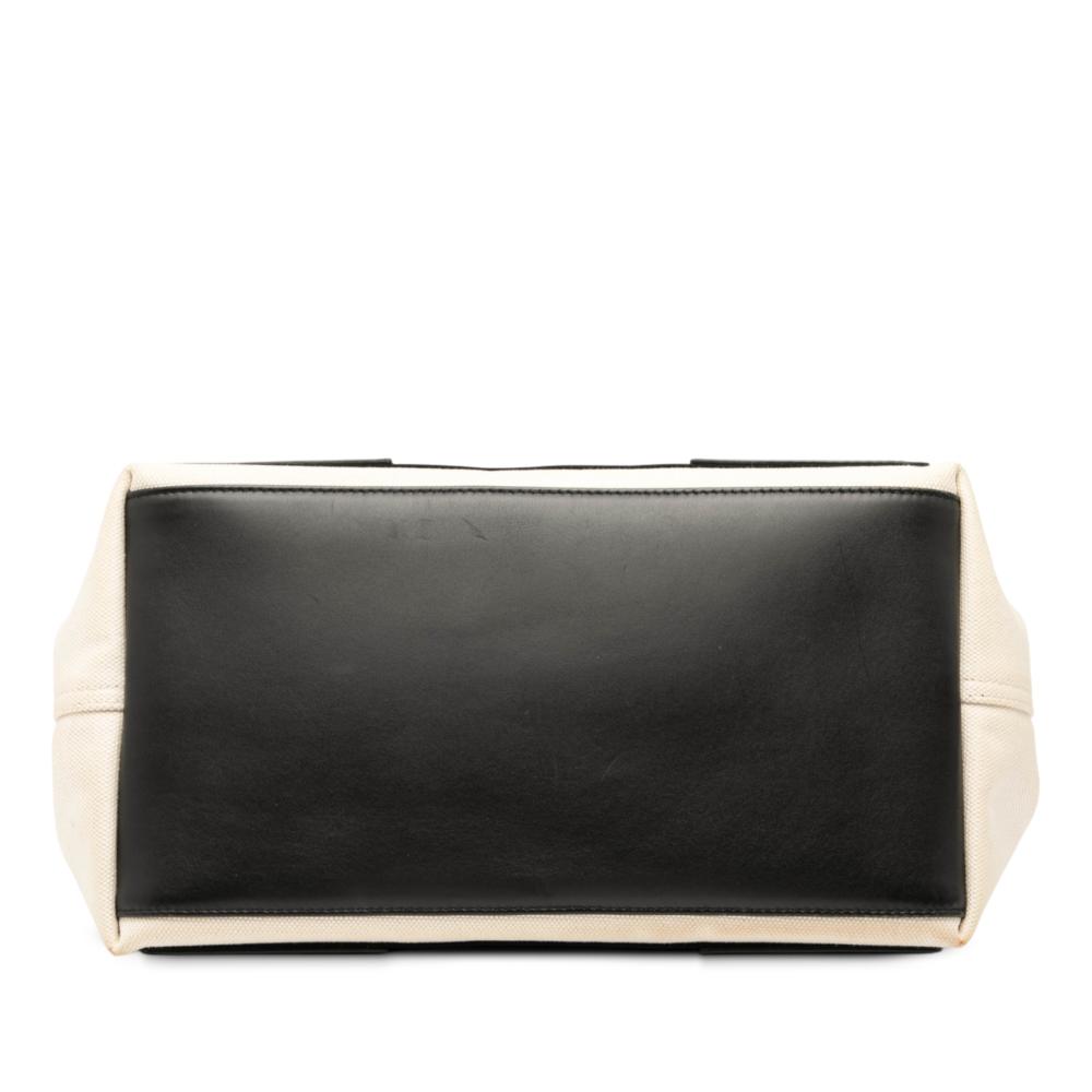 Balenciaga B Balenciaga White Canvas Fabric Navy Cabas Tote S Italy