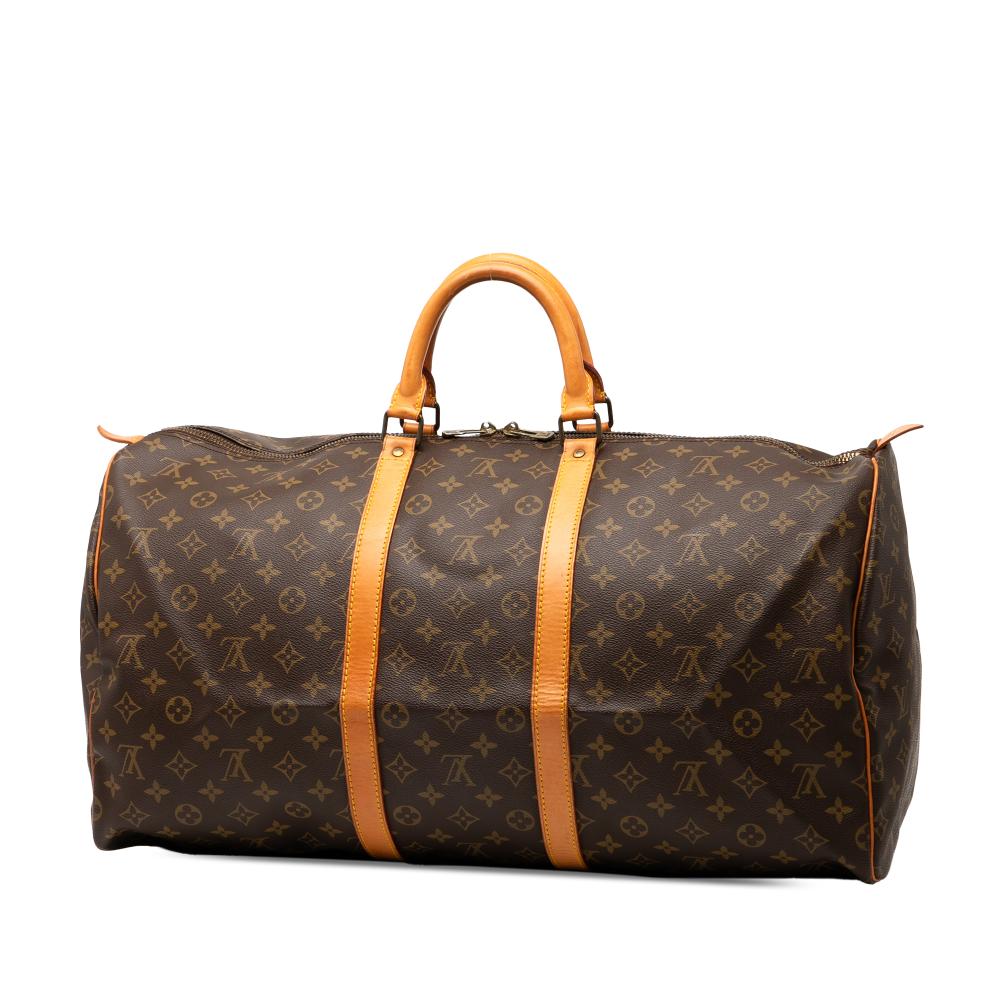 Louis Vuitton B Louis Vuitton Brown Monogram Canvas Fabric Monogram Keepall 55 France