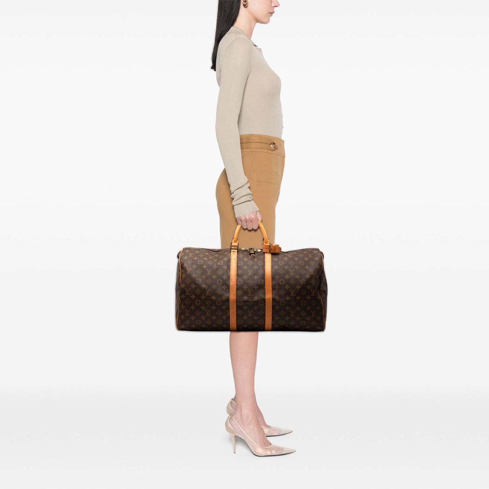 Louis Vuitton B Louis Vuitton Brown Monogram Canvas Fabric Monogram Keepall 55 France