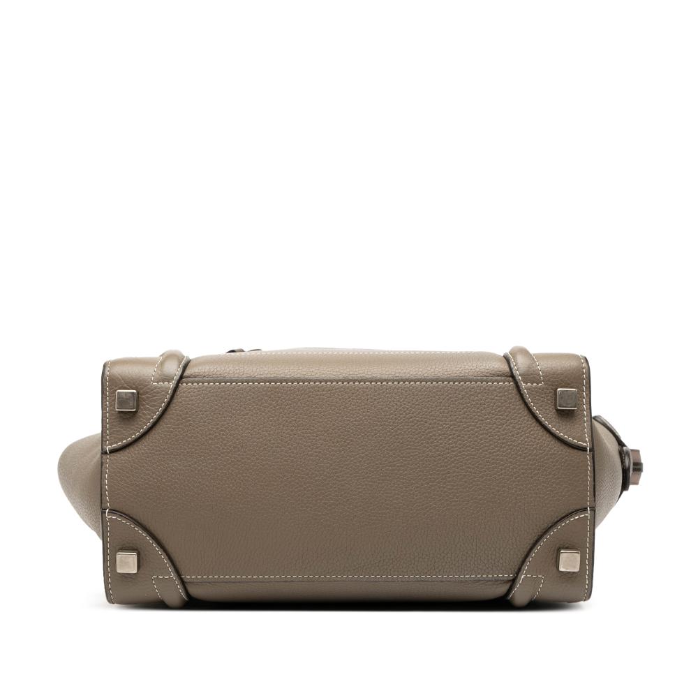 Celine B Celine Brown Taupe Calf Leather Micro Luggage Tote Italy