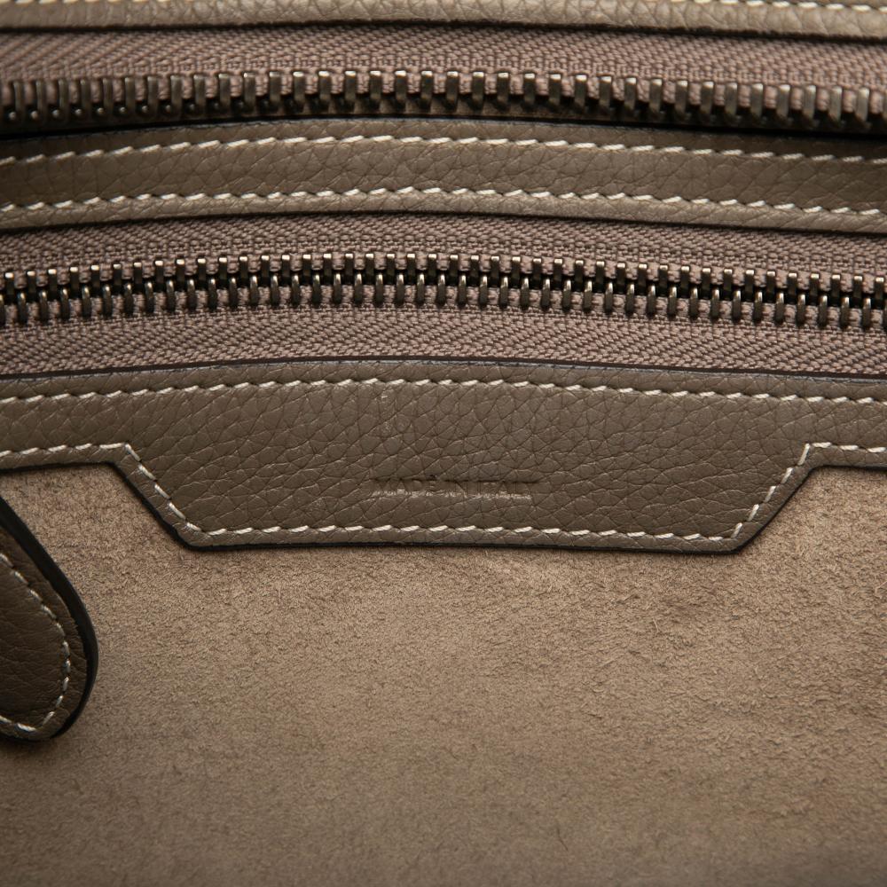 Celine B Celine Brown Taupe Calf Leather Micro Luggage Tote Italy