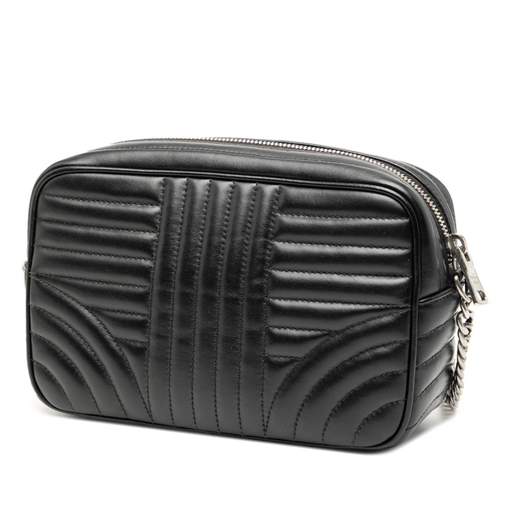 Prada B Prada Black Calf Leather Soft skin Diagramme Camera Bag Italy