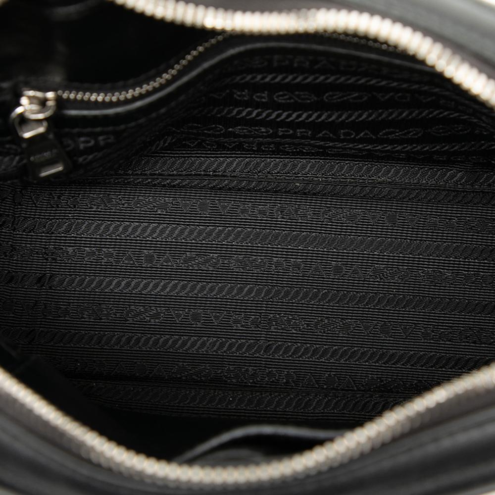 Prada B Prada Black Calf Leather Soft skin Diagramme Camera Bag Italy