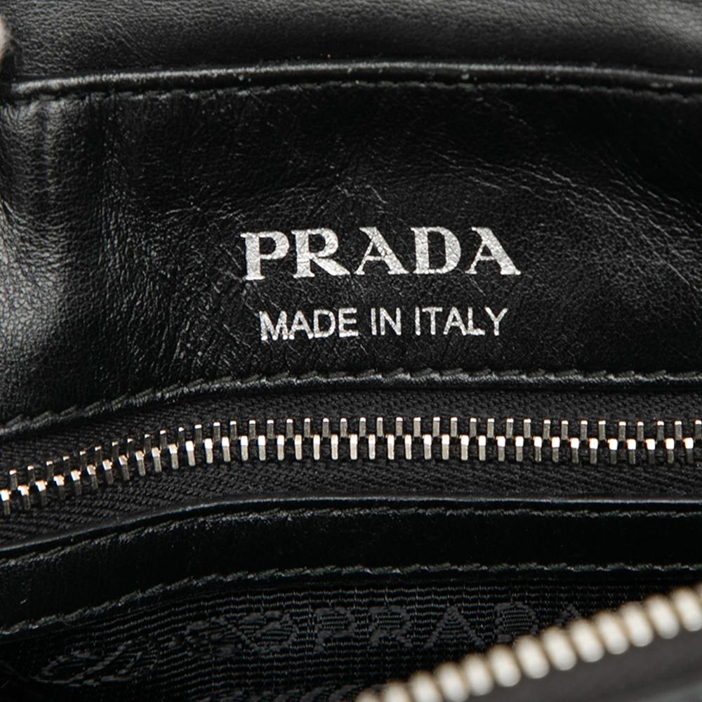 Prada B Prada Black Calf Leather Soft skin Diagramme Camera Bag Italy