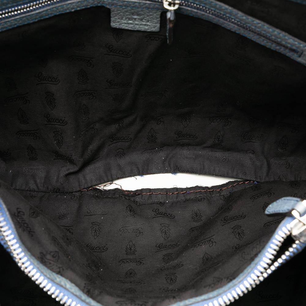 Gucci B Gucci Brown Beige Canvas Fabric Medium GG Bamboo Libeccio Tote Italy