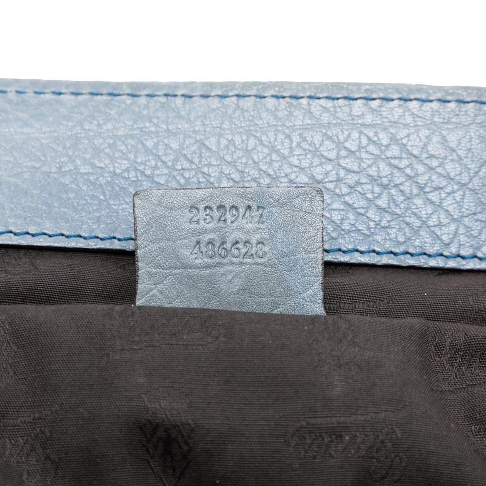 Gucci B Gucci Brown Beige Canvas Fabric Medium GG Bamboo Libeccio Tote Italy