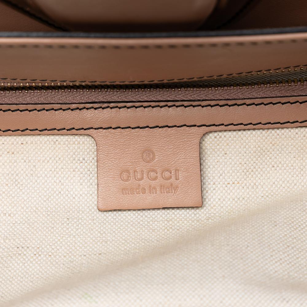 Gucci AB Gucci Brown Beige Canvas Fabric Large GG Emily Shoulder Bag Italy