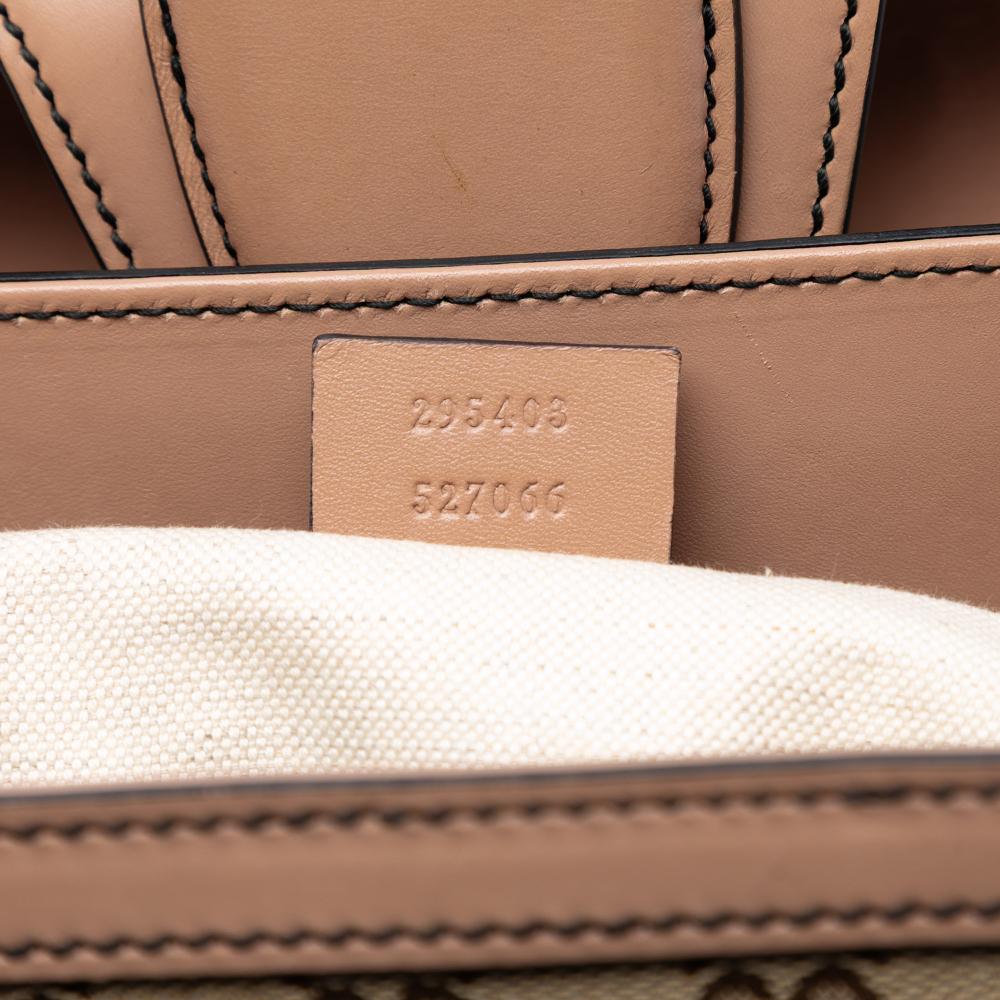 Gucci AB Gucci Brown Beige Canvas Fabric Large GG Emily Shoulder Bag Italy